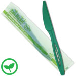 Green Compostable Knives - Individually Wrapped - 6 in.