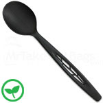 Black Compostable Spoons - 6.5 in.