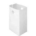 White HDPE Poly CarryOut Bags with Die Cut Handle - 8.25 x 6 x 14" #1A