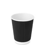 8 oz. Black Ripple Coffee Cups