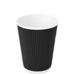 12 oz. Black Ripple Coffee Cups