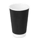 16 oz. Black Ripple Coffee Cups