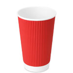 16 oz. Red Ripple Coffee Cups