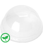 Compostable PLA DOME LIDS with Hole Slot for 9 to 24 oz PLA Cold Drink Cups