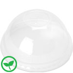 Compostable PLA DOME LIDS with X-Slot for 9 to 24 oz PLA Cold Drink Cups