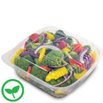 Compostable Clear Clamshell Container - 8 x 8 in.