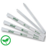 Compostable PLA 7.75" Jumbo STRAW - Individually Wrapped