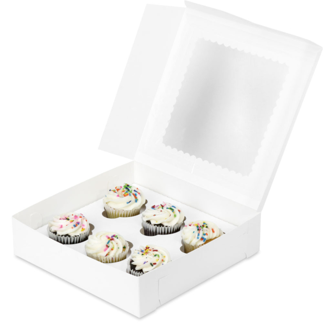 10 x 10 x 2.5" White Pie / Bakery Boxes with Top Window