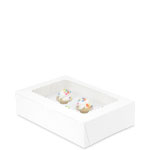 10 x 7 x 2.5" White Cupcake Bakery Boxes with Window