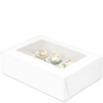 14 x 10 x 4" White Sheet Cake Bakery Boxes with Top Window