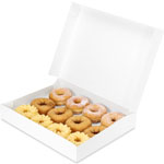 15 x 11-1/2 x 2-1/4" - Premium White Donut Bakery Box - Automatic One-Piece Design