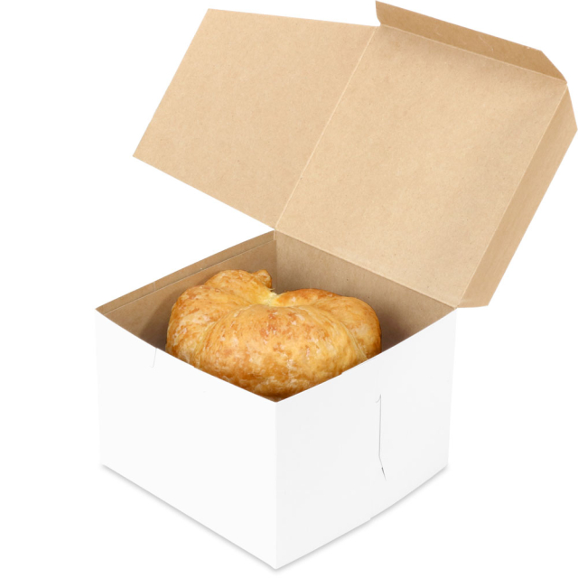 5.5 x 5.5 x 4" White Bakery Boxes