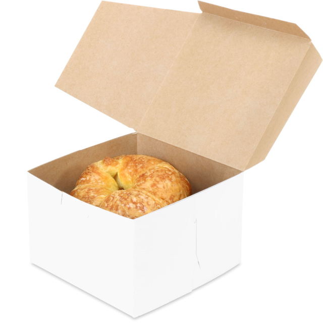 6 x 6 x 4" White Cake Bakery Boxes