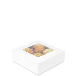 8 x 8 x 2.5" Premium Semi-Automatic White Pie / Bakery Boxes with Window