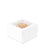 8 x 8 x 5" Premium Semi-Automatic Deep White Pie / Bakery Boxes with Top Window