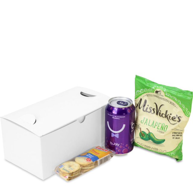 White Disposable Take Out Lunch Boxes w. Vents - 9 x 5 x 4 in.