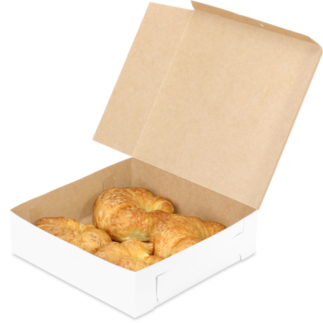 9 x 9 x 2.5" Matte White Pie / Bakery Boxes