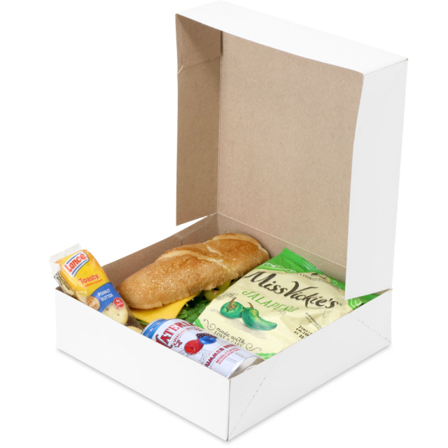 White Disposable Take Out Lunch Boxes - 9 x 9 x 2-1/2 in.