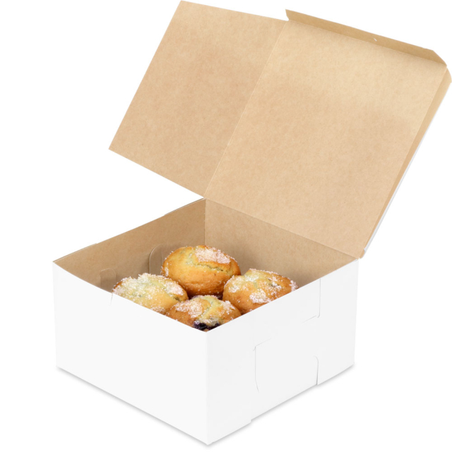 9 x 9 x 5" Matte White Bakery Boxes