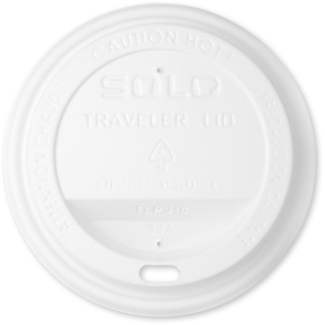 White Lids for Disposable Coffee Cups - Sipper / Dome Style - Fits 10, 12, 16, 20, 24 oz. Dart Solo