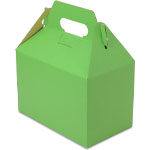 Apple Green Pinstripe Gable Boxes - 9-1/2 x 5 x 5"