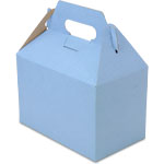 French Blue Pinstripe Gable Boxes - 9-1/2 x 5 x 5"