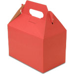 Red Pinstripe Gable Boxes - 9-1/2 x 5 x 5"