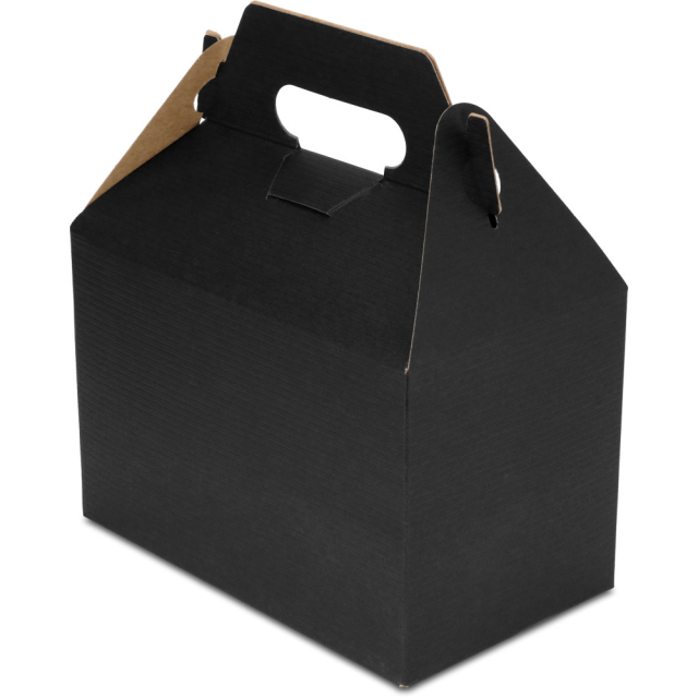 Black Pinstripe Gable Boxes - 9-1/2 x 5 x 5"