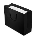 16 x 6 x 12 in. - Black Matte Eurotote Paper Shopping Bags