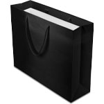 20 x 6 x 16 in. - Black Matte Heavy Duty Eurototes Paper Shopping Bags