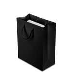 8 x 4 x 10 in. - Black Matte Eurotote Paper Shopping Bags