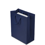 8 x 4 x 10 in. - Navy Blue Matte Eurotote Paper Shopping Bags