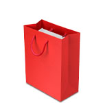 8 x 4 x 10 in. - Red Matte Eurotote Paper Shopping Bags