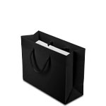 9 x 3.5 x 7 in. - Black Matte Eurotote Paper Shopping Bags