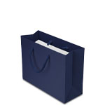 9 x 3.5 x 7 in. - Navy Blue Matte Eurotote Paper Shopping Bags