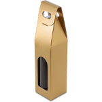 Spun Gold Single Bottle Wine Carrier Boxes