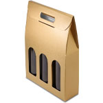 Spun Gold Three Bottle Wine Carrier Boxes