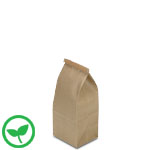 1/2 lb. Compostable Brown Kraft Paper Tin Tie Bags w. PLA Liner