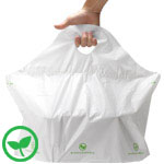 Seal 2 Go - Biodegradable Tamper Evident Plastic Takeout Bags - 21 x 18 + 10 in.