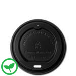 Black Compostable Coffee Cup Lid for 8oz. Cups