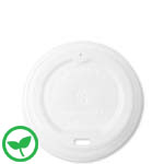 White Compostable Coffee Cup Lid for 8oz. Cups