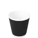 10 oz. Black Ripple Wall Paper Coffee Cups