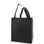 Black Reusable Grocery Bag w/ handle - 12 x 8 x 13 in.