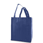 Navy Blue Reusable Grocery Bag w/ handle - 12 x 8 x 13 in.