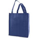 Navy Blue Reusable Grocery Bag w/ handle - 13 x 10 x 15 in.