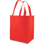 Red Reusable Grocery Bag w/ handle - 13 x 10 x 15 in.