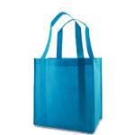 Aqua Blue Reusable Grocery Bag w/ handle - 12 x 8 x 13 in.