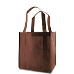 Chocolate Reusable Grocery Bag w/ handle - 12 x 8 x 13 in.