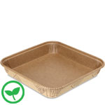 Compostable Baking Tray (rolled rim) - 8 x 8 x 1.25 in.