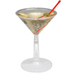 6 oz. Clear Disposable Plastic Martini Glasses